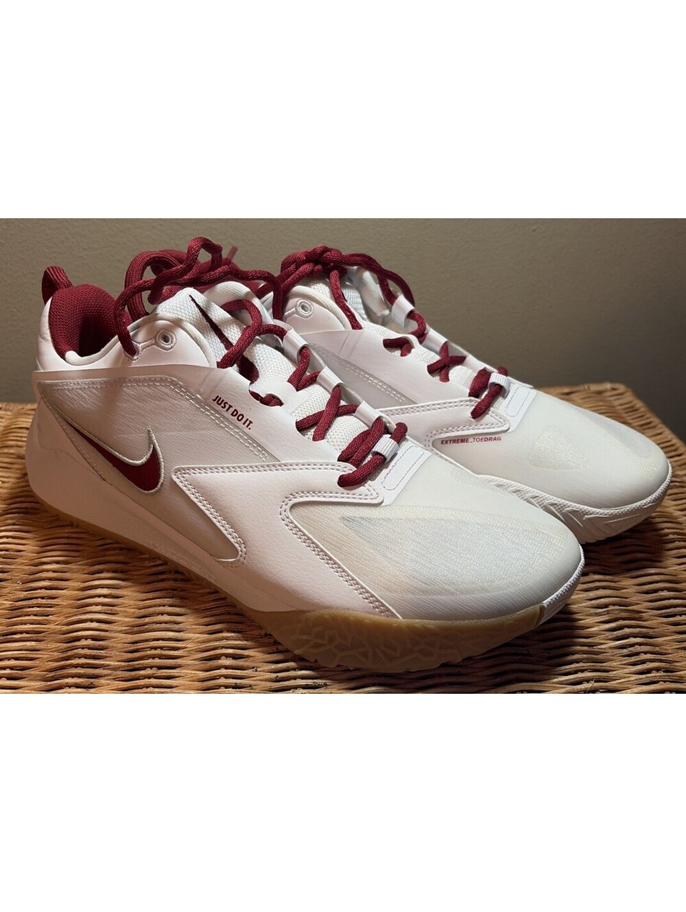 Nike Air Zoom HyperAce 3 White Team Crimson Men Volleyball Shoes FQ7074-100 Sz 8